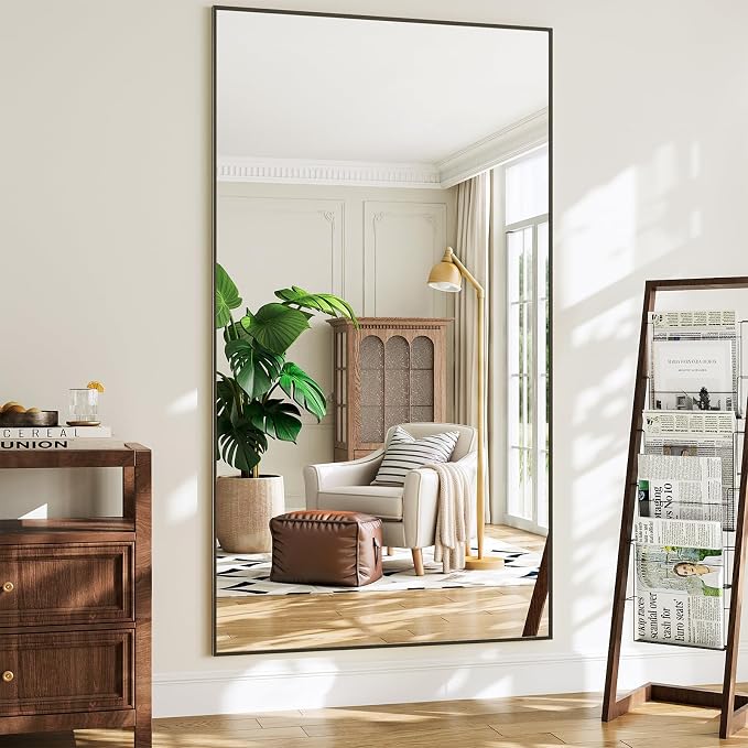 Koonmi 86"x40" Floor Mirror Full Length, Bedroom Floor Body Mirror - Image 7