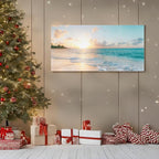 Goldfoilart Ocean Beach Sunset Canvas Wall Art - Image 7