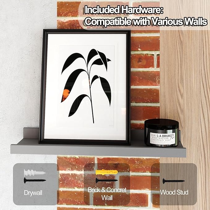Floating Shelves for Wall Decor, Wall Mounted Wood Storage Shelf for Bedroom - Image 5
