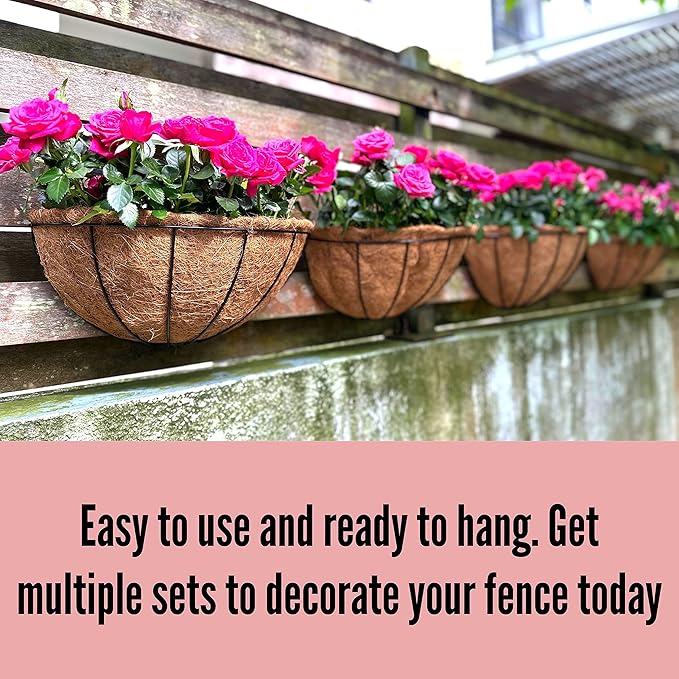 LaLaGreen Wall Planters for Outdoor Plants, 4 Pack, 12 Inch Half Round Plant - Image 5