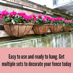 LaLaGreen Wall Hanging Planters, 2 Pack, 12 Inch Wall Mounted Flower Baskets - Image 4