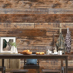 WENMER 17.71" x 708" Brown Wood Wallpaper Peel and Stick Wallpaper Shiplap Self - Image 4