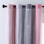 XiDi Curtains for Bedroom Decor, Rainbow Pink-Grey-34-90 - Image 2