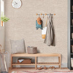 Amiya Grasscloth Khaki Wallpaper 17.3"x80" Peel and Stick Tan Faux Fabric Linen - Image 5