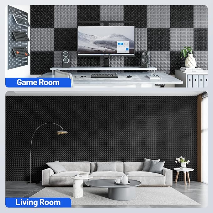 36 Pack Pyramid Sound Proof Foam Panels - Image 7