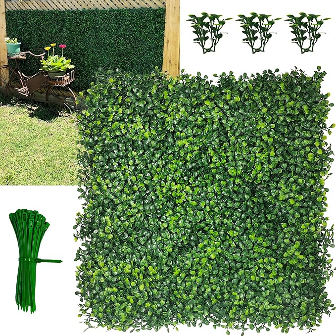 Artificial Grass Wall Panel, Outdoor Patio Balcony Privacy & Ivy Fence Covering by DOPGIB