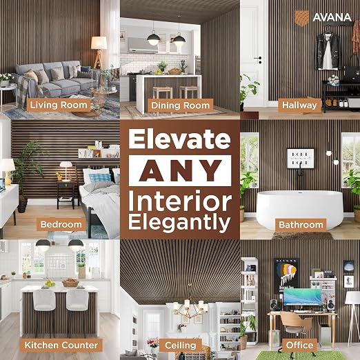 Avana Acoustic Wood Wall Panels – 47.2 X 12.6 Inch Walnut Acoustic Panels 2 PCs - Image 3