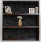 Erfoni Black Peel and Stick Wallpaper Black Floral Embossed Contact Paper - Image 2