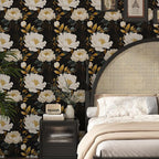 Extra Long Dark Floral Peel and Stick Wallpaper, 17.5In x 393In Vintage Big - Image 2