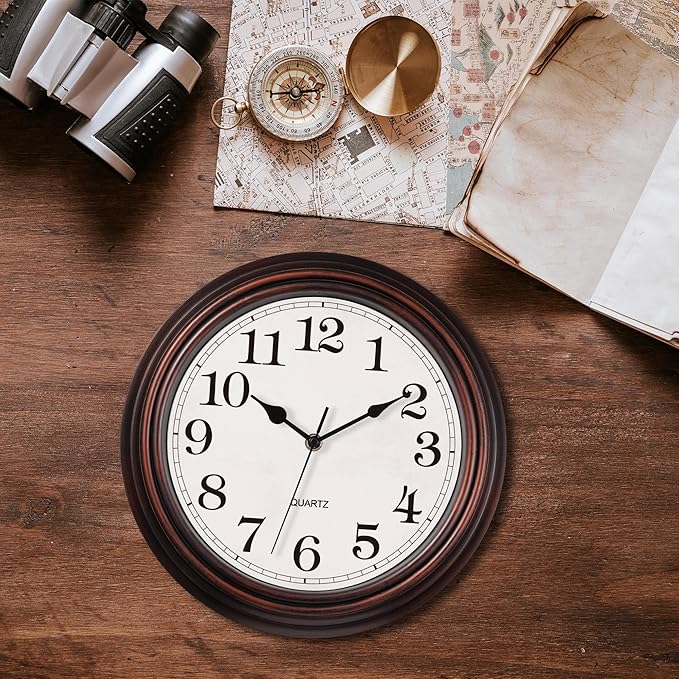 Wall Clock, 12 Inch Vintage Retro Silent Quality Wall Clocks Battery Operated - Image 7