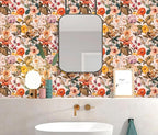 Jeweluck Floral Peel and Stick Wallpaper Vintage Floral Contact Paper Peel and - Image 2