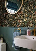 Erfoni 17.3" x118" Vintage Floral Peel and Stick Wallpaper Dark Floral and Bird - Image 7