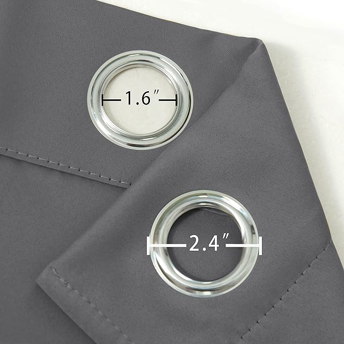 LEMOMO Grey Blackout Curtains/52 x 108 Inch/Set of 2 Panels Thermal Insulated - Image 6