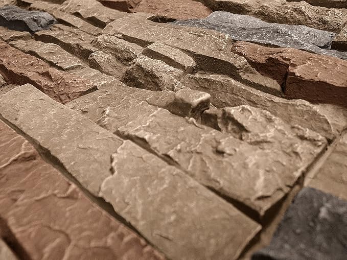 GenStone Faux Stacked Stone Panel 41" x 11.25" in Desert Sunrise Color - Image 3