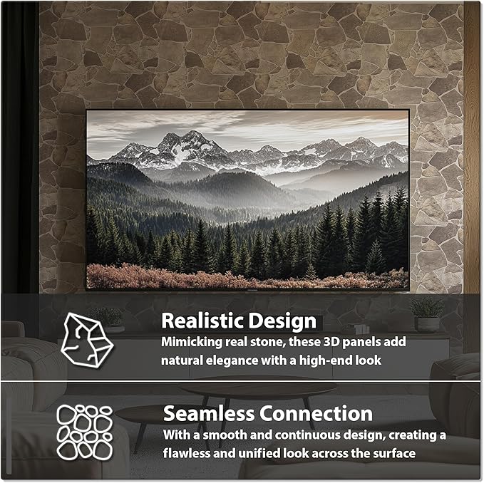 CONCORD WALLCOVERINGS ™ Retro-Art 3D Faux Stone Wall Panels, Lightweight 17.5" - Image 3
