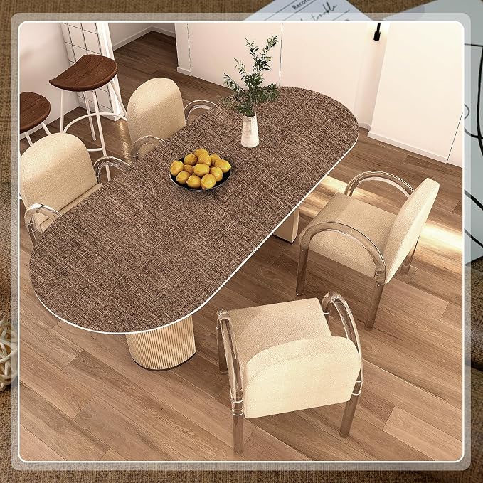 Amiya Grasscloth Brown Wallpaper Peel and Stick Faux Fabric Linen Contact Paper - Image 9
