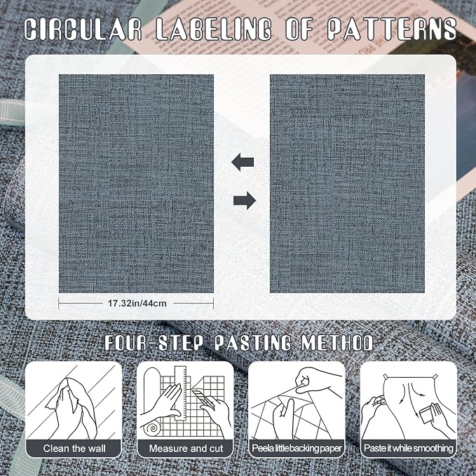 Amiya Grasscloth Wallpaper Blue Peel and Stick Faux Fabric Linen Contact Paper - Image 7