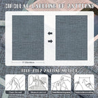 Amiya Grasscloth Wallpaper 17.3"x80" Blue Peel and Stick Faux Fabric Linen - Image 7