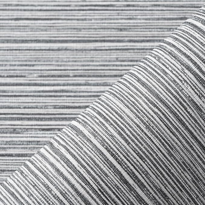 Grasscloth Textured Wallpaper Gray Peel and Stick 24inX393in Fabric Wall Paper - Image 7
