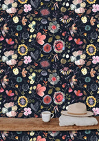 Wallpaper Peel and Stick Floral Wall Paper Removable Waterproof Blue/Red/Yellow - Image 4