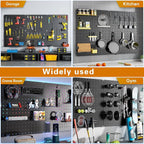 Peg Board, 6 Pack Black Peg Board Panels, 60lbs Load Capacity Each, Pegboard - Image 7