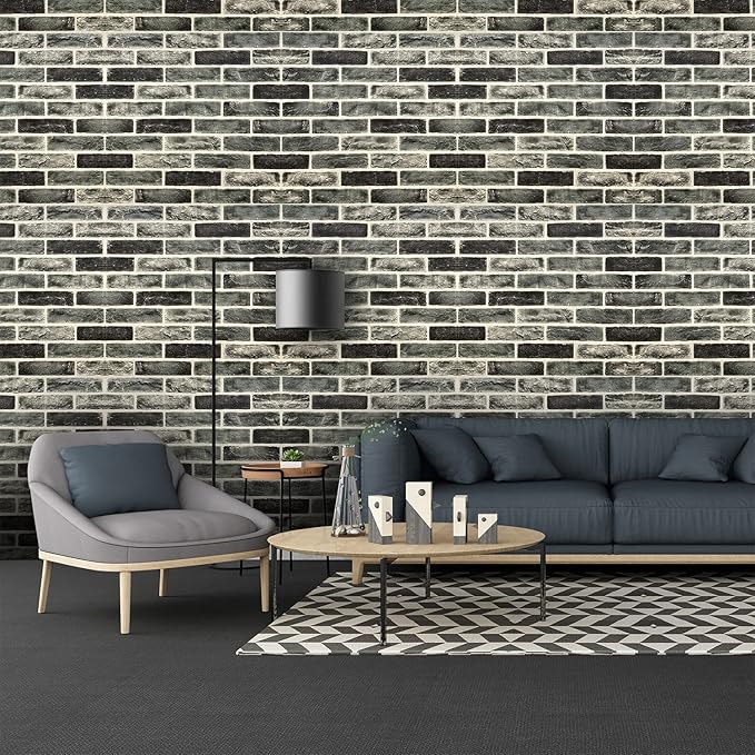 20-Pack 104 Sq.Ft 3D Wall Panels Peel and Stick 3D Faux Brick Wallpaper Peel - Image 4