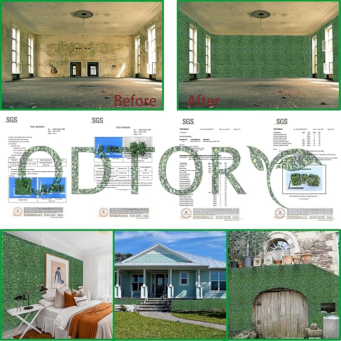 ODTORY Artificial Boxwood Hedge Wall Panels, 24 X 16 in 12P UV-Anti Faux - Image 5