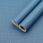 Yancorp 24"x197" Textured Fabric Navy Blue Faux Grasscloth Peel and Stick by YancorpHomeDecor