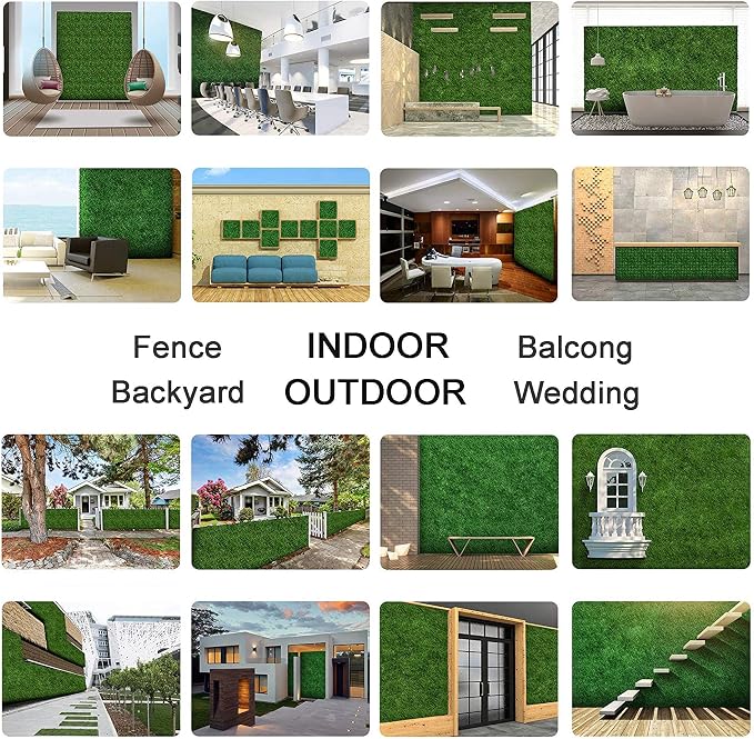 Sunnyglade 12 Pieces 20"x 20" Artificial Boxwood Panels Topiary Hedge Plant - Image 6