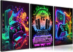 PPV 3Pcs Cool Gaming Wall Art Retro Video Gamer watercolor Posters Pictures - Image 7