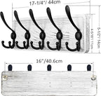 SKOLOO Rustic Wall Mounted Coat Rack, Wood Coat Rack Wall Mount - Image 3