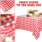 Kochorie 54 Inch x 500 Ft Red Checkered Plastic Table Cloth Roll Disposable - Image 4