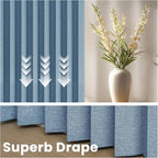 AJAZZ Blackout Accordion Door Curtain 98"x78" Blue - Image 6