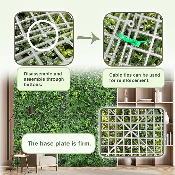 Artificial Green Boxwood Grass Wall Roll: 72"x128" UV Protected Ivy Privacy - Image 4
