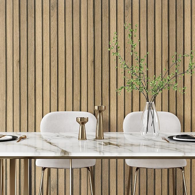 VEELIKE Slat Wood Contact Paper Wood Peel and Stick Wallpaper - Image 3