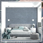 Amiya Grasscloth Wallpaper 17.3"x80" Blue Peel and Stick Faux Fabric Linen - Image 4