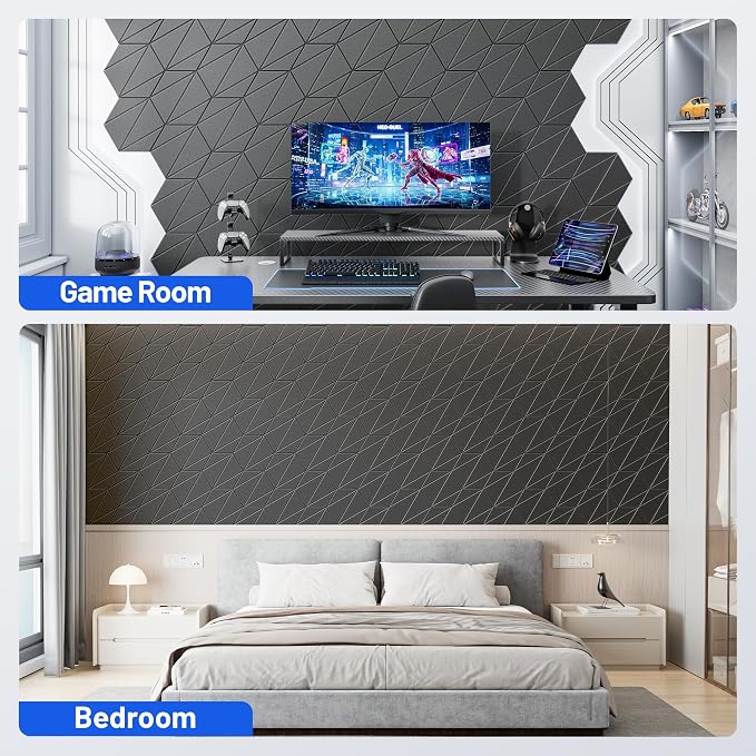 12 Pack Acoustic Panels with Self-Adhesive 12"X10"X0.4" Sound Proof Foam Panels - Image 7