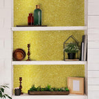 CHIHUT 15.7''x236'' Glitter Contact Paper Gold Glitter Wallpaper Stick and Peel - Image 4