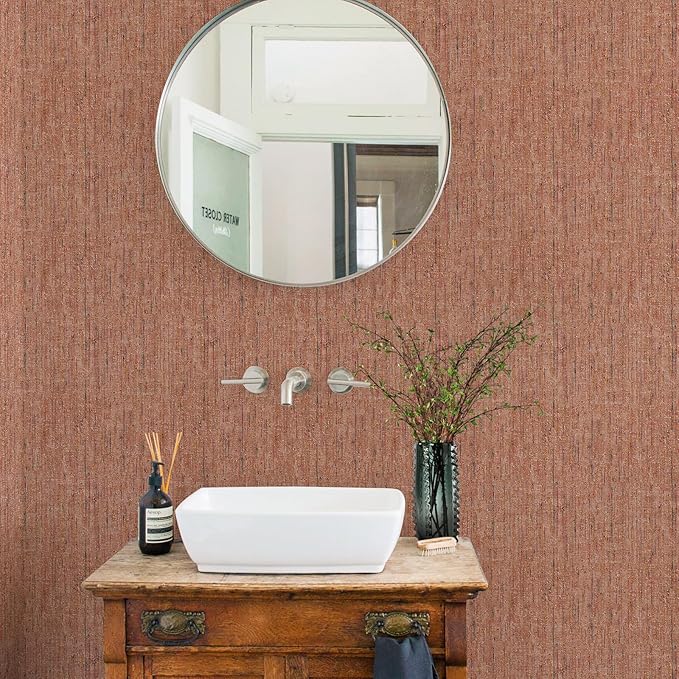 JiffDiff Woven Wallpaper Peel and Stick 17.3" x 120" Colorful Paint Grasscloth - Image 2
