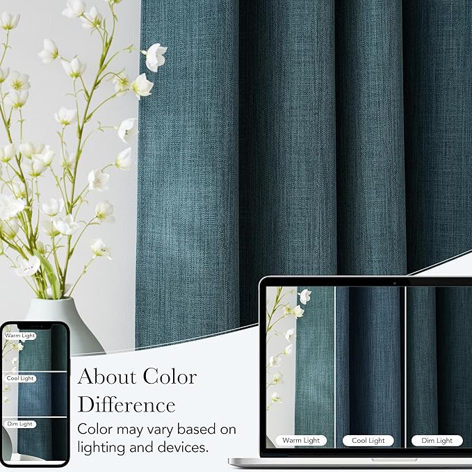 NICETOWN Greyish Blue Room Darkening Curtains 84 inches Long - Image 5