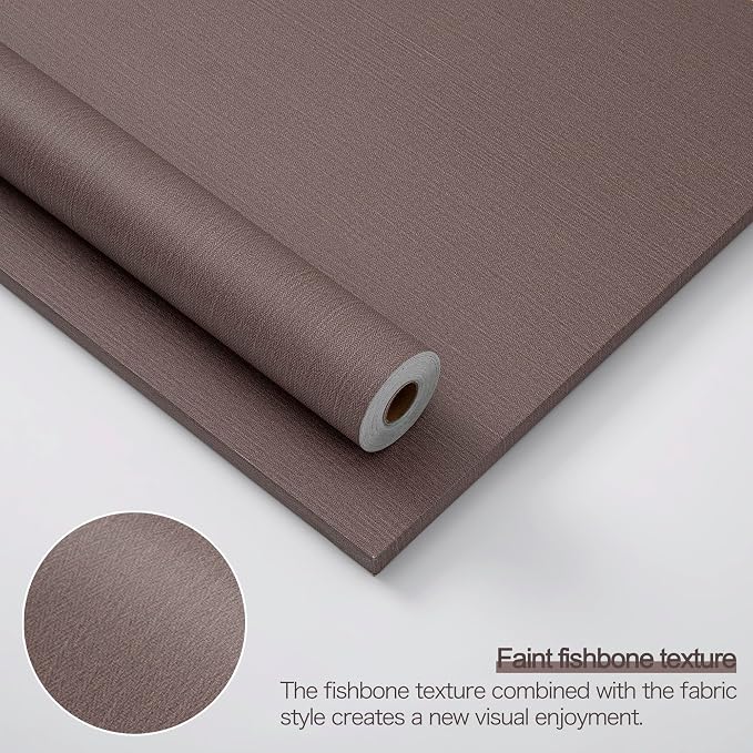 24"x393" Brown Grasscloth Peel and Stick Fabric Textured Contact Paper Linen - Image 3