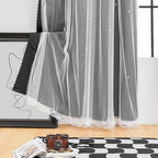 XiDi Curtains for Bedroom Decor, Rainbow Black 52/90/1 - Image 3