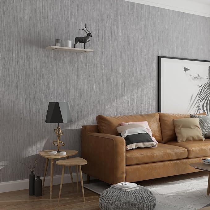 Haimin Grasscloth Wallpaper Peel and Stick 20.9in X 393in Fabric Contact Paper - Image 4