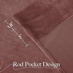 NICETOWN Wild Rose Velvet Curtains, Rod Pocket Velvet Drapes, Media Movie - Image 7