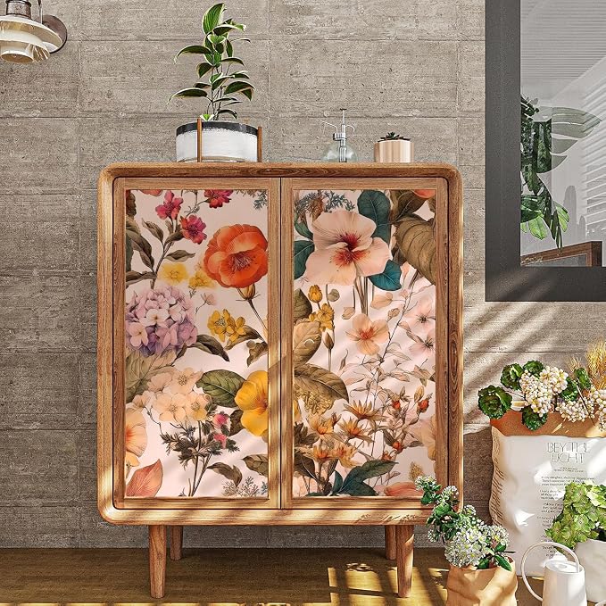 Jeweluck Floral Peel and Stick Wallpaper Vintage Floral Contact Paper Peel and - Image 3