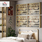 HOMCOM 5-Tier Display Cabinet, Glass Door Cabinet - Image 2