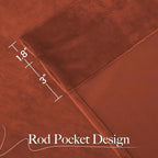NICETOWN Rust Red Blackout Velvet Curtains - Image 9