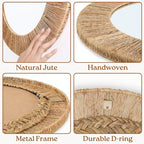 Chi An Home 24 Inch Natural Jute Mirror, Wall Mounted Round Mirror - Image 3