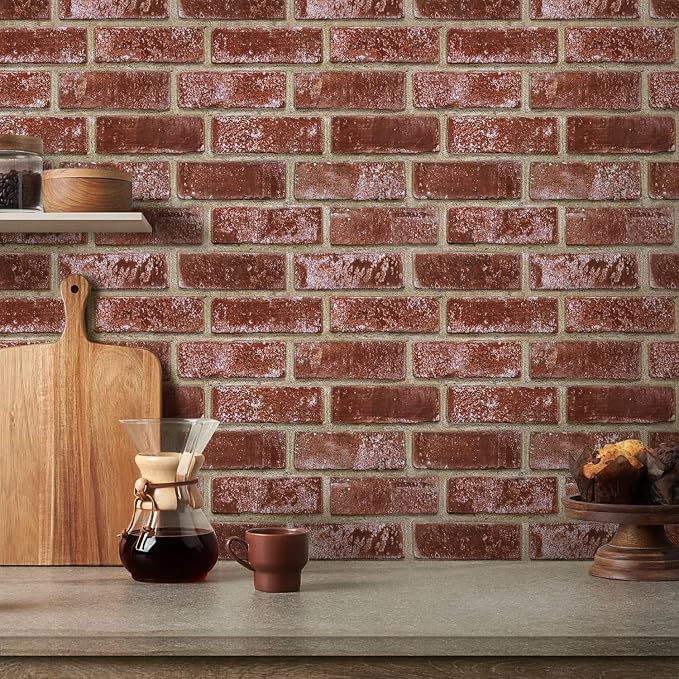 3D Peel and Stick Faux Brick Wall Panels 11.8" x 11.8" 10-Pack, Small - Image 7