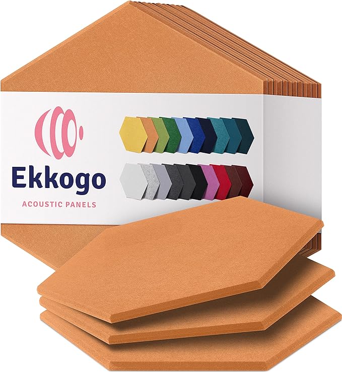 Acoustic Panels 12-Pack Soundproof Wall Panels 12"X10.4"X0.4" Sound Panels High by EkkogoAcousticPanels